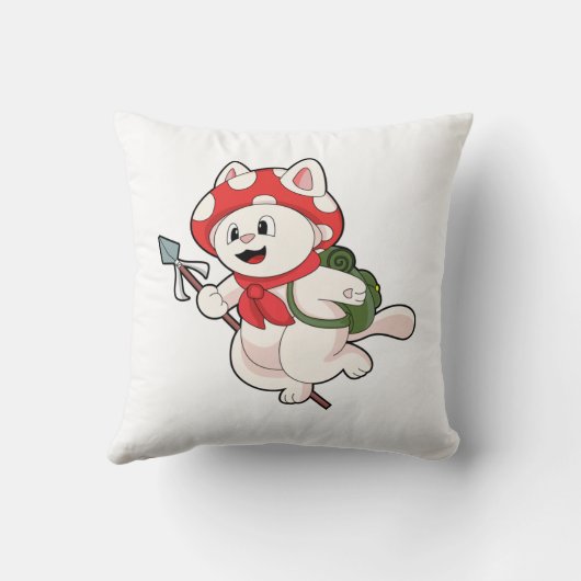 Cat as Mushroom picker with Mushroom クッション (裏面)