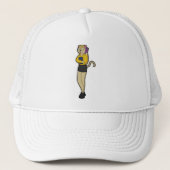 Cat as Secretary with Laptop & Mobile phone キャップ (正面)