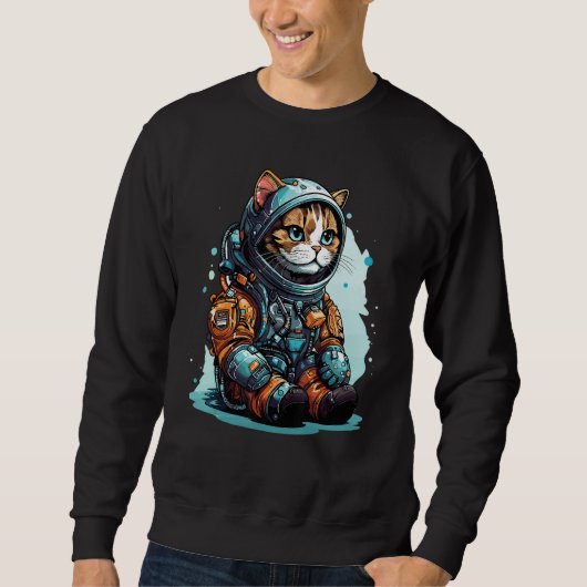Cat Astronaut Helmet Space Explorer Astronauts Cat スウェットシャツ (正面)