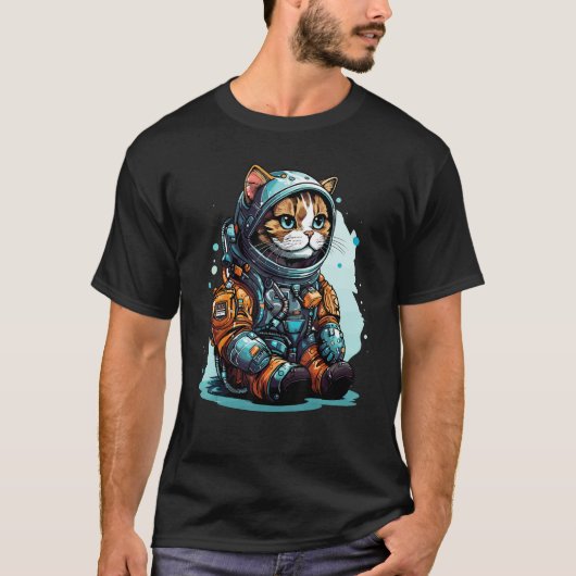 Cat Astronaut Helmet Space Explorer Astronauts Cat Tシャツ (正面)