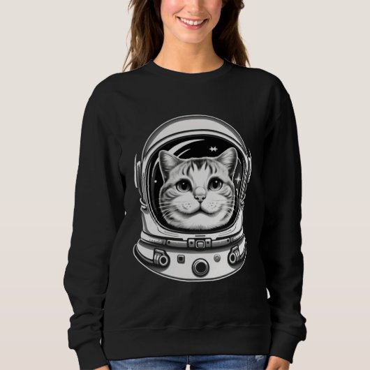 Cat Astronaut With Helmet スウェットシャツ (正面)
