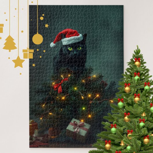 Cat-astrophe Christmas Holiday Chaos Funny Cat  ジグソーパズル