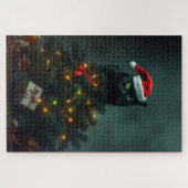 Cat-astrophe Christmas Holiday Chaos Funny Cat  ジグソーパズル (横)