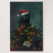 Cat-astrophe Christmas Holiday Chaos Funny Cat  ジグソーパズル (縦)