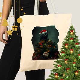 Cat-astrophe Christmas Holiday Chaos Funny Cat  トートバッグ