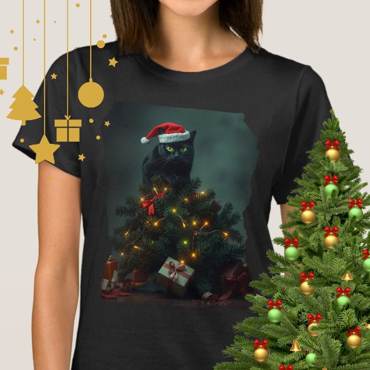 Cat-astrophe Christmas Holiday Chaos Funny Cat  Tシャツ