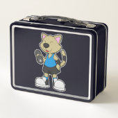 Cat atフィットネスwithダンベル メタルランチボックス (裏面)