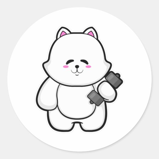 Cat atフィットネスwithダンベル ラウンドシール (正面)