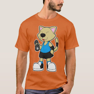 Cat atフィットネスwithダンベル tシャツ