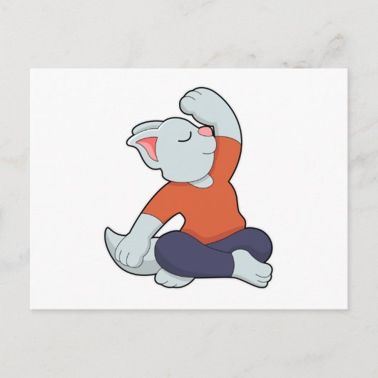 Cat atヨガin Cross-leged ポストカード (正面)