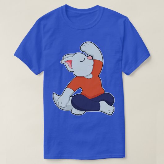 Cat atヨガin Cross-leged Tシャツ (デザイン正面)