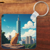 Cat at台北101台湾 キーホルダー (裏面)