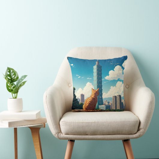 Cat at台北101台湾 クッション (椅子)