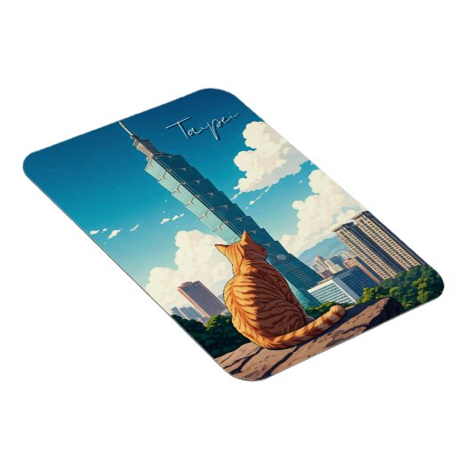 Cat at台北101台湾 マグネット (右側)