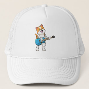 Cat at Music with Guitar キャップ