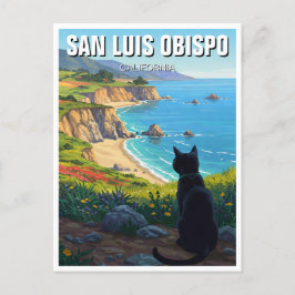 Cat at San Luis Obispo Californiaセントラルコースト ポストカード