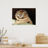 Cat at work with glasses by Louis Wain ポスター (キッチン)