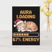 Cat Aura Loading 67 Percent Energy Funny Gen Z Mem カード (黄色い花)