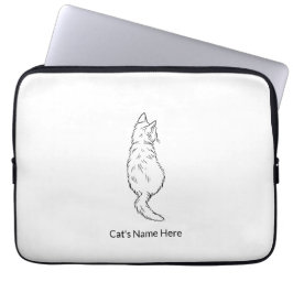 Cat Back View 13” Laptop Sleeve Personalized ラップトップスリーブ