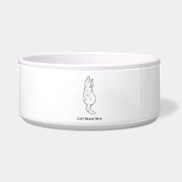 Cat Back View Large Pet Bowl Personalized ボウル