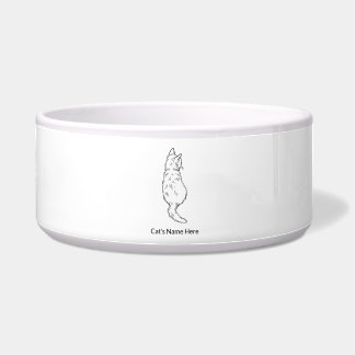 Cat Back View Large Pet Bowl Personalized ボウル