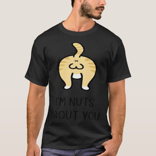 Cat Ball I m Nut About You Happy Valentine Anniver Tシャツ (正面)