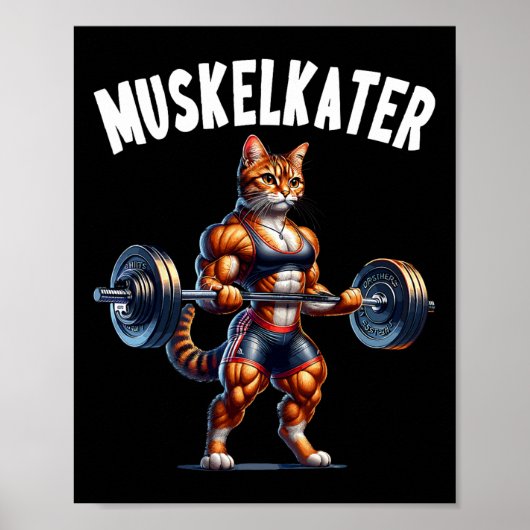 Cat Barbell Design For Bodybuilders Bodybuilding  ポスター (正面)