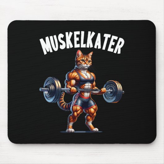 Cat Barbell Design For Bodybuilders Bodybuilding  マウスパッド (正面)