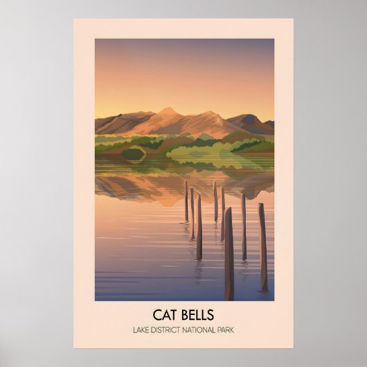 Cat Bells Lake District Travel Poster ポスター (正面)