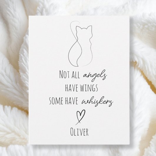 Cat Bereavement Sympathy Card with Cat Name カード