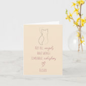 Cat Bereavement Sympathy Card with Cat Name Pink カード (黄色い花)
