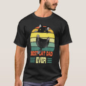 Cat  Best Cat Dad Ever  Black Cat Tシャツ (正面)