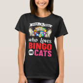 Cat Bingo Game Player Caller Card Board Balls Tシャツ (正面)
