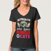 Cat Bingo Game Player Caller Card Board Balls Tシャツ (正面)
