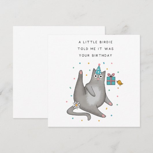 Cat Birthday 招待状 (正面/裏面)