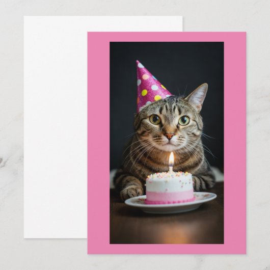 cat birthday 招待状 (正面/裏面)