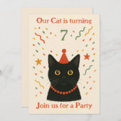 Cat Birthday Invitation 招待状 (正面/裏面)