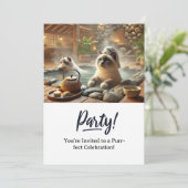 Cat Birthday Party Invitationカード 招待状 (スタンド正面)