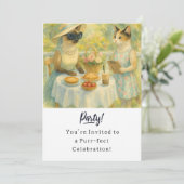 Cat Birthday Party Invitationカード 招待状 (スタンド正面)
