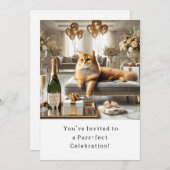 Cat Birthday Party Invitationカード 招待状 (正面/裏面)