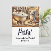 Cat Birthday Party Invitationカード 招待状 (スタンド正面)