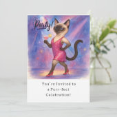 Cat Birthday Party Invitationカード 招待状 (スタンド正面)