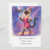 Cat Birthday Party Invitationカード 招待状 (正面/裏面)