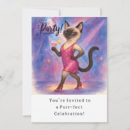 Cat Birthday Party Invitationカード 招待状