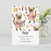 Cat Birthday Party Invitationカード 招待状 (スタンド正面)