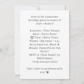 Cat Birthday Party Invitationカード 招待状 (裏面)