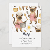 Cat Birthday Party Invitationカード 招待状 (正面/裏面)