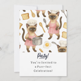 Cat Birthday Party Invitationカード 招待状