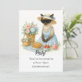 Cat Birthday Party Invitationカード 招待状 (スタンド正面)