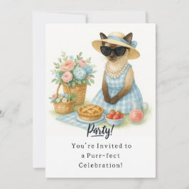 Cat Birthday Party Invitationカード 招待状